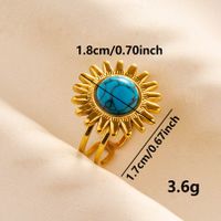 304 Stainless Steel Retro Inlay Solid Color Artificial Gemstones Rings main image 4