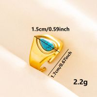 304 Stainless Steel Retro Inlay Water Droplets Artificial Gemstones Rings main image 4