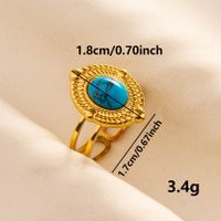 304 Stainless Steel Simple Style Classic Style Inlay Round Artificial Gemstones Rings main image 4