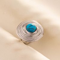 304 Stainless Steel Pastoral Inlay Solid Color Artificial Gemstones Rings sku image 1