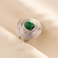 304 Stainless Steel Pastoral Inlay Solid Color Artificial Gemstones Rings sku image 2