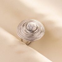 304 Stainless Steel Pastoral Inlay Solid Color Artificial Gemstones Rings sku image 4