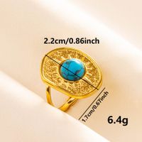 304 Stainless Steel Simple Style Inlay Water Droplets Artificial Gemstones Rings main image 4