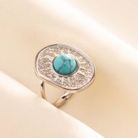 304 Stainless Steel Simple Style Inlay Water Droplets Artificial Gemstones Rings sku image 4