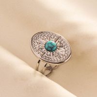 304 Stainless Steel Retro Inlay Solid Color Artificial Gemstones Rings sku image 4
