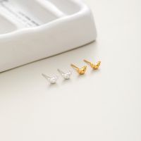 1 Pair Romantic Simple Style Geometric Sterling Silver Ear Studs main image 3