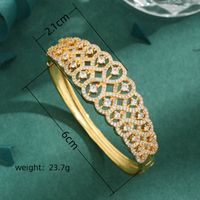 Copper 18K Gold Plated Elegant Luxurious Plating Inlay Color Block Zircon Bangle main image 2