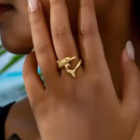 Cute Vacation Marine Style Dolphin Alloy Wholesale Rings main image 1