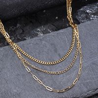 304 Stainless Steel Simple Style Solid Color Three Layer Necklace main image 6