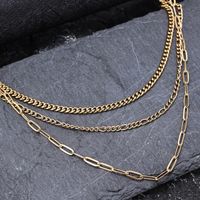 304 Stainless Steel Simple Style Solid Color Three Layer Necklace main image 1