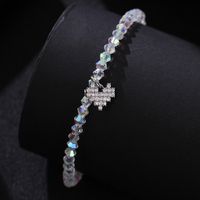 Vacation Tropical Simple Style Heart Shape Plastic Copper Beaded Inlay Zircon Women's Anklet main image 4