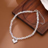 Vacation Tropical Simple Style Heart Shape Plastic Copper Beaded Inlay Zircon Women's Anklet main image 5