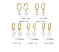 1 Pair Basic Modern Style Classic Style Geometric Inlay Sterling Silver Pearl Zircon Drop Earrings main image 2