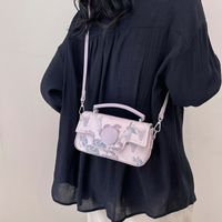 Women's Pu Leather Printing Classic Style Sewing Thread Zipper Flip Cover Handbag Crossbody Bag main image 2