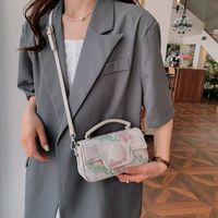 Women's Pu Leather Printing Classic Style Sewing Thread Zipper Flip Cover Handbag Crossbody Bag main image video