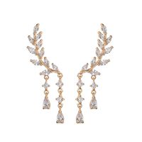 1 Pair Simple Style Classic Style Solid Color Plating Inlay Copper Alloy Zircon 16K Gold Plated White Gold Plated Drop Earrings main image 3