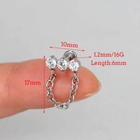 1 Piece Simple Style Petal Inlay 316 Stainless Steel  Zircon Cartilage Earrings main image 4
