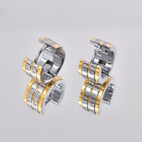 1 Pair Hip-Hop Retro Color Block Plating 304 Stainless Steel 18K Gold Plated Earrings main image 2