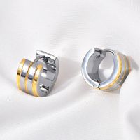 1 Pair Hip-Hop Retro Color Block Plating 304 Stainless Steel 18K Gold Plated Earrings main image 1