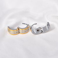 1 Pair Hip-Hop Retro Color Block Plating 304 Stainless Steel 18K Gold Plated Earrings main image 5