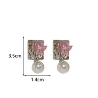 1 Pair Elegant Simple Style Butterfly Butterfly Inlay Alloy Imitation Pearl Drop Earrings main image 2