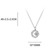 Sterling Silver Elegant Simple Style GRA Certificate Plating Moon Moissanite Zircon Pendant Necklace main image 2