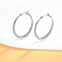 1 Pair Simple Style Round Solid Color Plating 304 Stainless Steel 18K Gold Plated Earrings main image 4