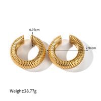 1 Pair IG Style Basic C Shape Solid Color Thick 304 Stainless Steel 14K Gold Plated Ear Cuffs sku image 2