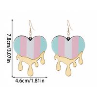 1 Pair Cute Lady Sweet Rainbow Heart Shape Heart Arylic Drop Earrings main image 2