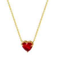 Titanium Steel 18K Gold Plated Lady Plating Heart Shape Zircon Pendant Necklace main image 5