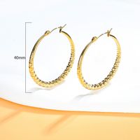 1 Paire Style Simple Rond Couleur Unie Placage Acier Inoxydable 304 Plaqué Or 18K Des Boucles D'Oreilles main image 5