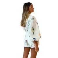 Holiday Daily Beach Women's Vacation Flower Linen Polyester Hemp Printing Shorts Sets Shorts Sets main image 4