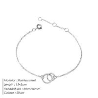 New Accessories Simple Stainless Steel Gold-plated Round Bracelet Korean Fashion Hollow Bracelet Wholesale Nihaojewelry sku image 1