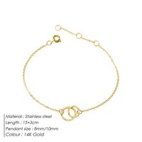 New Accessories Simple Stainless Steel Gold-plated Round Bracelet Korean Fashion Hollow Bracelet Wholesale Nihaojewelry sku image 1