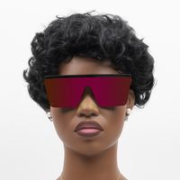 Hip-Hop Retro Color Block Pc Square Wayfarer Sport Half Frame Women's Sunglasses main image 4