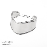 Simple Style Solid Color 304 Stainless Steel 18K Gold Plated Bangle In Bulk main image 8