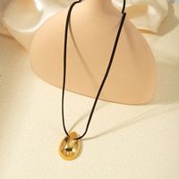 304 Stainless Steel Gold Plated Simple Style Commute Plating Water Droplets Pendant Necklace main image 2