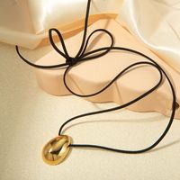 304 Stainless Steel Gold Plated Simple Style Commute Plating Water Droplets Pendant Necklace main image 3