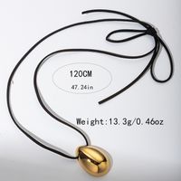 304 Stainless Steel Gold Plated Simple Style Commute Plating Water Droplets Pendant Necklace sku image 1