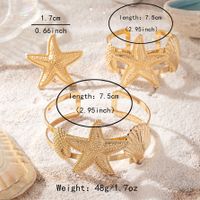 Vacation Beach Classic Style Starfish Ocean 14K Gold Plated Alloy Wholesale Rings Bracelets Jewelry Set main image 5