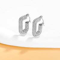 1 Pair Simple Style Solid Color Inlay 304 Stainless Steel Zircon 18K Gold Plated Earrings main image 3