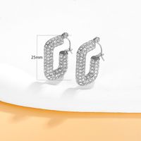 1 Pair Simple Style Solid Color Inlay 304 Stainless Steel Zircon 18K Gold Plated Earrings main image 5