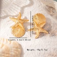 2 Pieces Casual Sweet Starfish Shell Alloy Drop Earrings main image 5