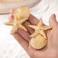 2 Pieces Casual Sweet Starfish Shell Alloy Drop Earrings main image 3
