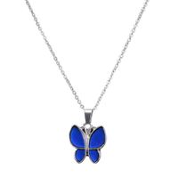 Butterfly Temperature-sensing Color Changing Stainless Steel Necklace sku image 1