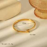 304 Stainless Steel 18K Gold Plated Vintage Style Exaggerated Classic Style Plating Inlay Solid Color Zircon Rings Bangle Jewelry Set sku image 4