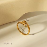 304 Stainless Steel 18K Gold Plated Vintage Style Exaggerated Classic Style Plating Inlay Solid Color Zircon Rings Bangle Jewelry Set sku image 2