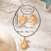 Beach Tropical Simple Style Starfish Shell 14K Gold Plated Alloy Wholesale Bracelets Earrings Necklace main image 5