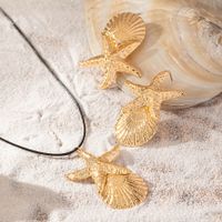 Beach Tropical Simple Style Starfish Shell 14K Gold Plated Alloy Wholesale Bracelets Earrings Necklace main image 3
