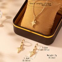 Elegant Lady Streetwear Geometric Four Eight-Pointed Stars Alloy Metal Wholesale Earrings Necklace Jewelry Set main image 2